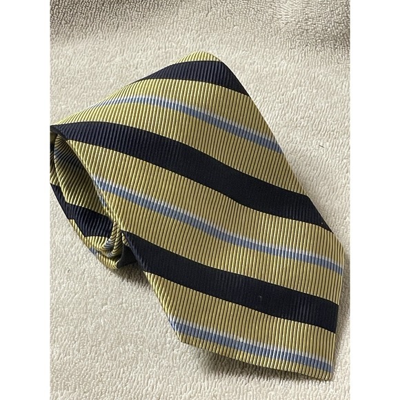 Lauren Ralph Lauren Other - Lauren Ralph Lauren Men's Striped Tie Made By Hand in USA Silk Blend Yellow Blue